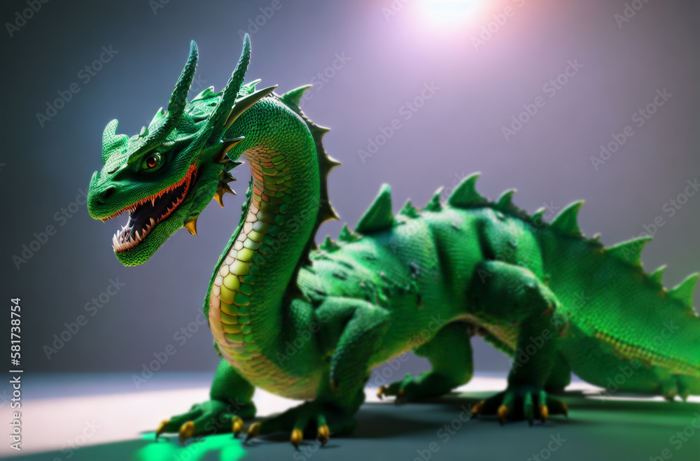 Fototapeta premium Dragon. Fantastic monster. Big scary creature. Generative AI.
