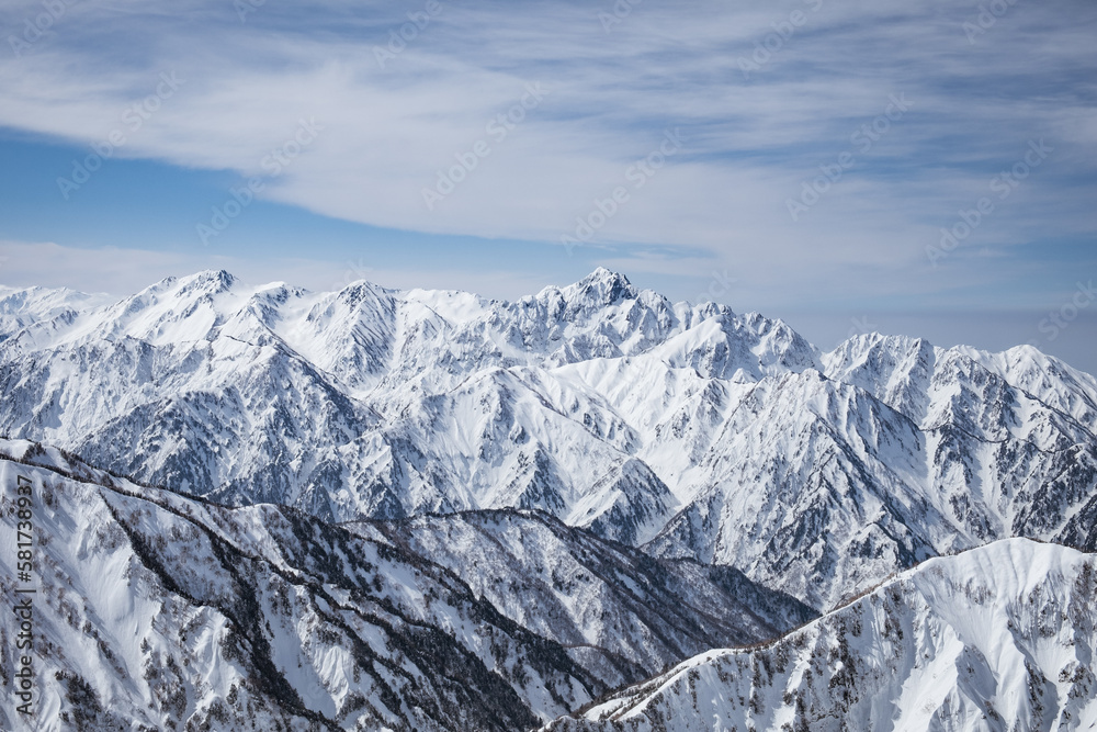 冬山登山の風景