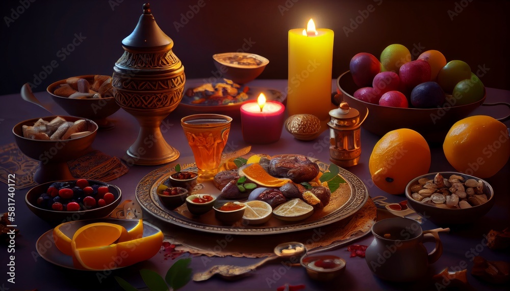 ramadan table setting made with generative ai ramadan table setting made with generative ai