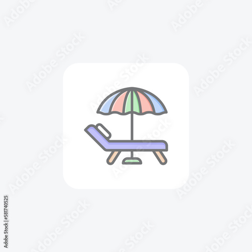 chair, umbrella beech icon fully editable vector icon

