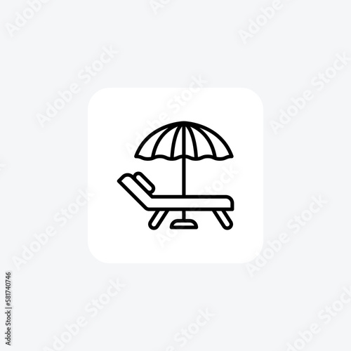 chair, umbrella beech icon fully editable vector icon

