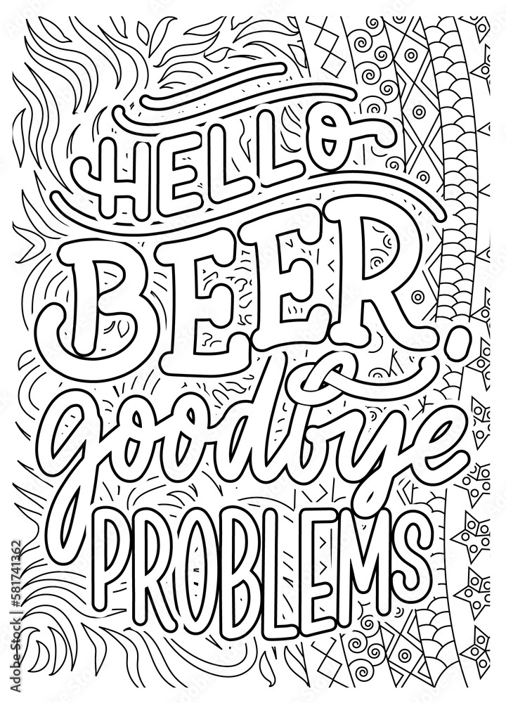 Beer Motivational Quotes Coloring Page, Motivational Quotes Coloring ...
