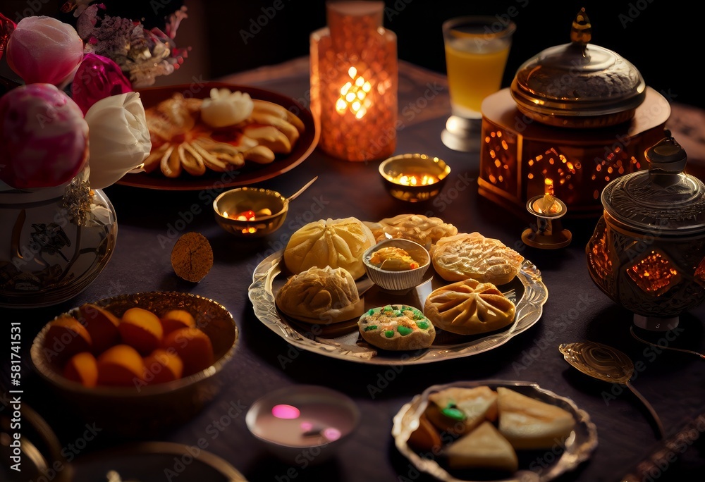ramadan table setting made with generative ai