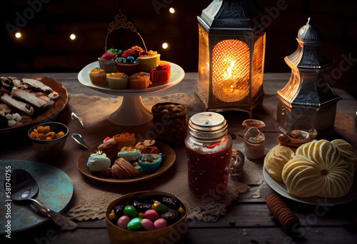 ramadan table setting made with generative ai