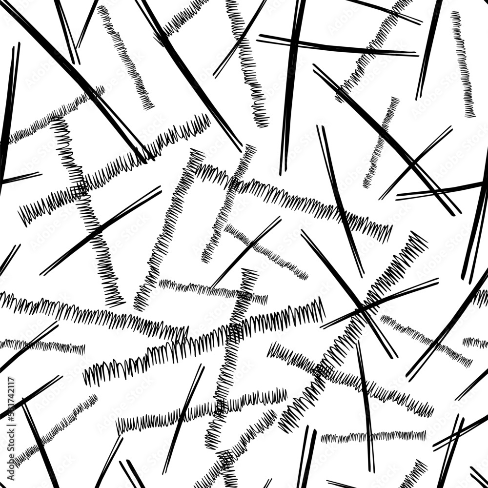 Seamless pattern with black pencil brushstrokes Seamless pattern with black pencil brushstrokes