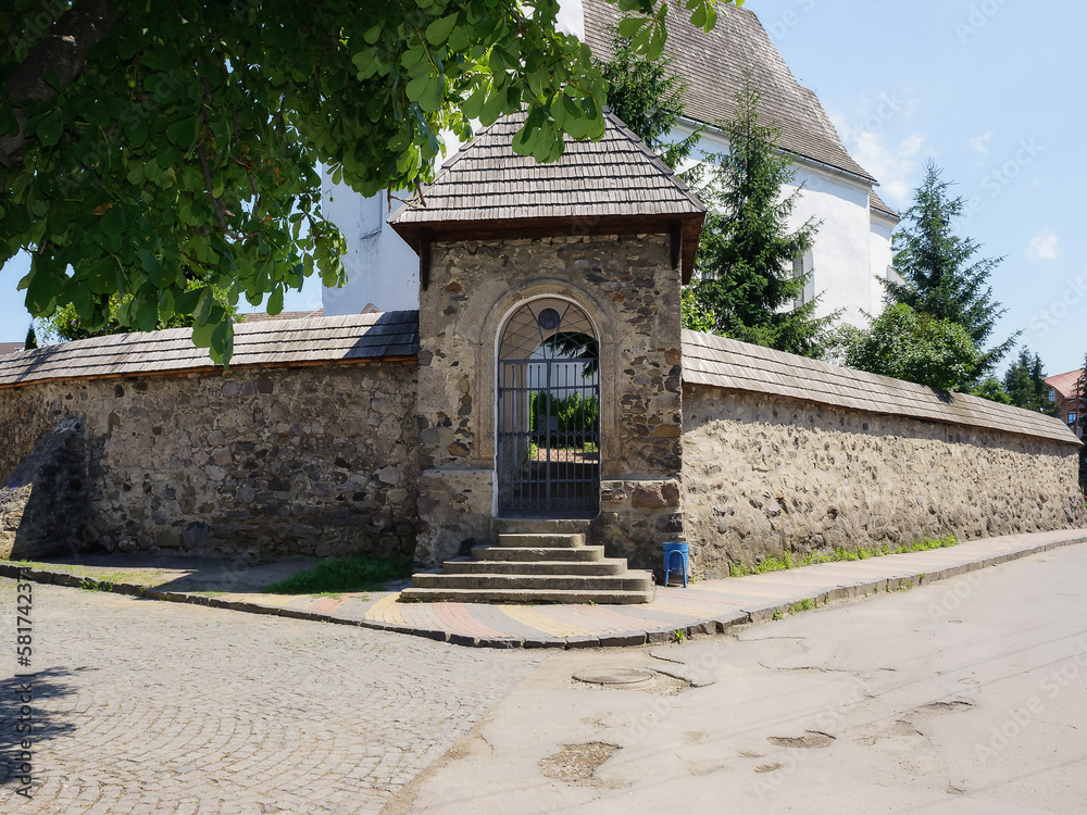 Obraz premium medieval entrance with gates. architectural background