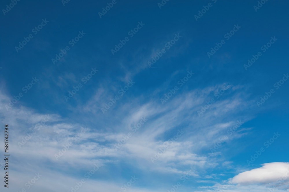 Spring sky with light clouds.