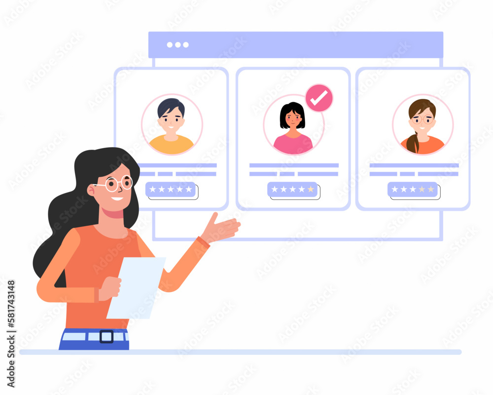 HR Manager choosing best candidate for job. Recruitment concept. HR Manager choosing best candidate for job. Recruitment concept.