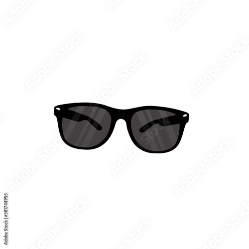 Sunglasses with black color frame on transparent background