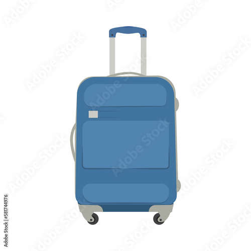 Blue suitcase illustration on transparent background