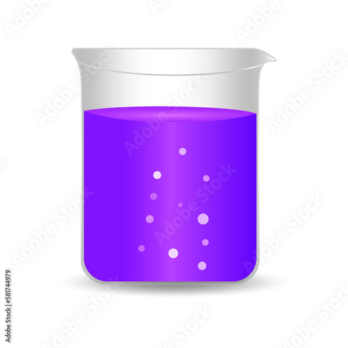 laboratory glassware or beaker flask illustration on transparent background
