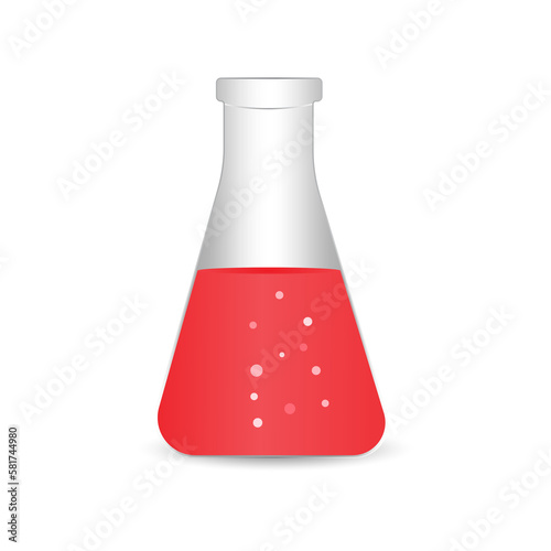 Erlenmeyer flask on transparent background