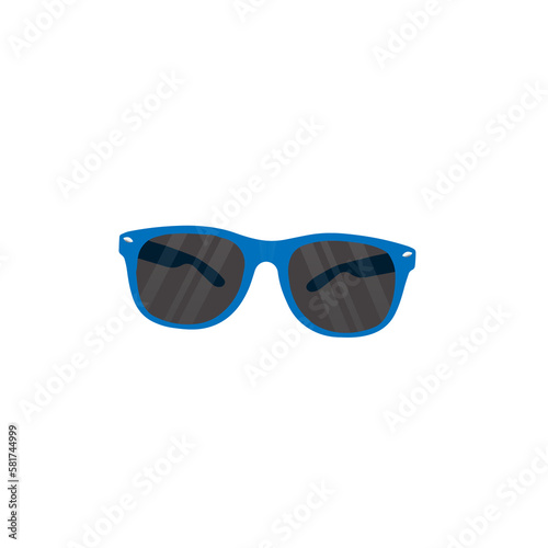 Sunglasses with blue color frame on transparent background
