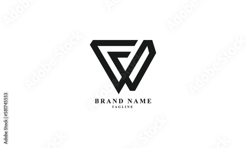 FWB, BWF, WBF, FW, WF, Abstract initial monogram letter alphabet logo design photo