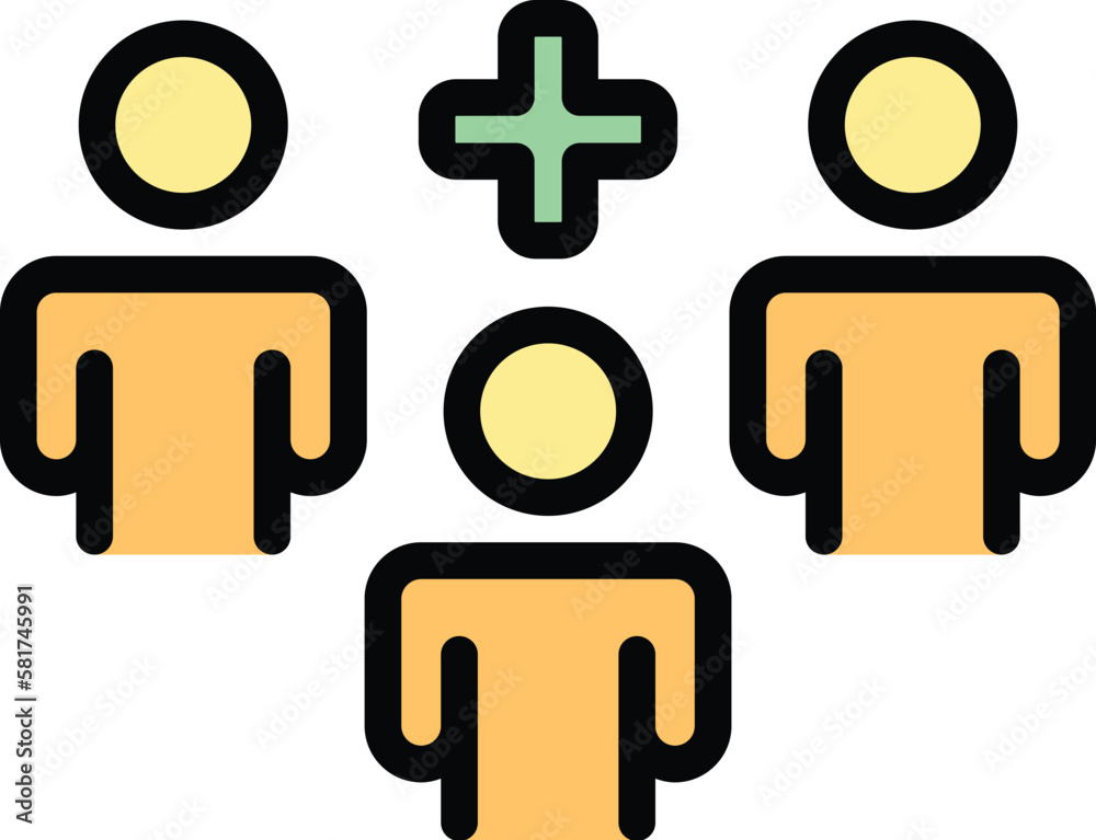 New team member . Outline New team member vector icon for web design isolated on white background color flat New team member . Outline New team member vector icon for web design isolated on white background color flat