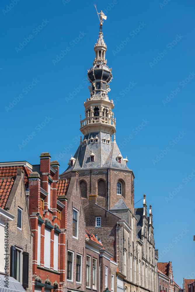 Historisches Rathaus in der Meelstraat in Zierikzee. Provinz Zeeland in den Niederlanden