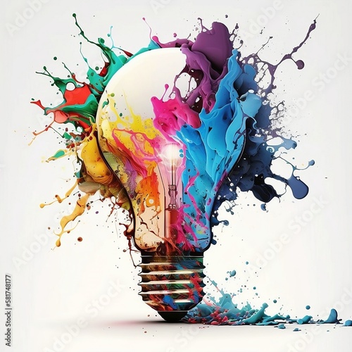 Inspiring, creative colorsplash lightbulb photo