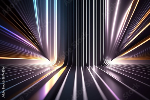 abstract background bright neon rays and glowing lines, flash traffic energy highway, silver color creative wallpaper
