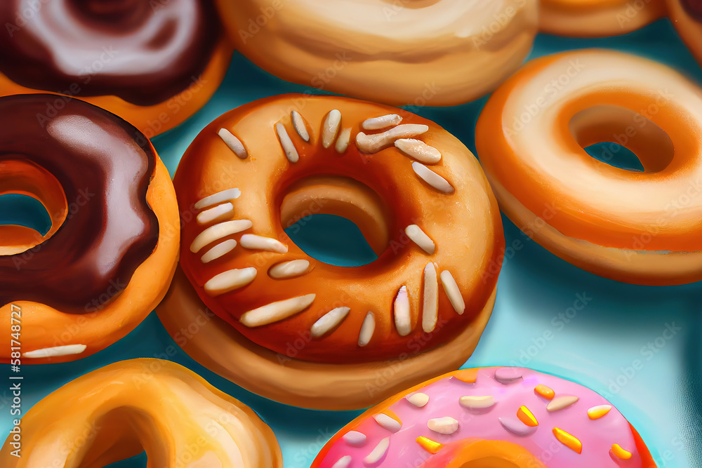 Doughnut and spinning top. Generative Ai Doughnut and spinning top. Generative Ai