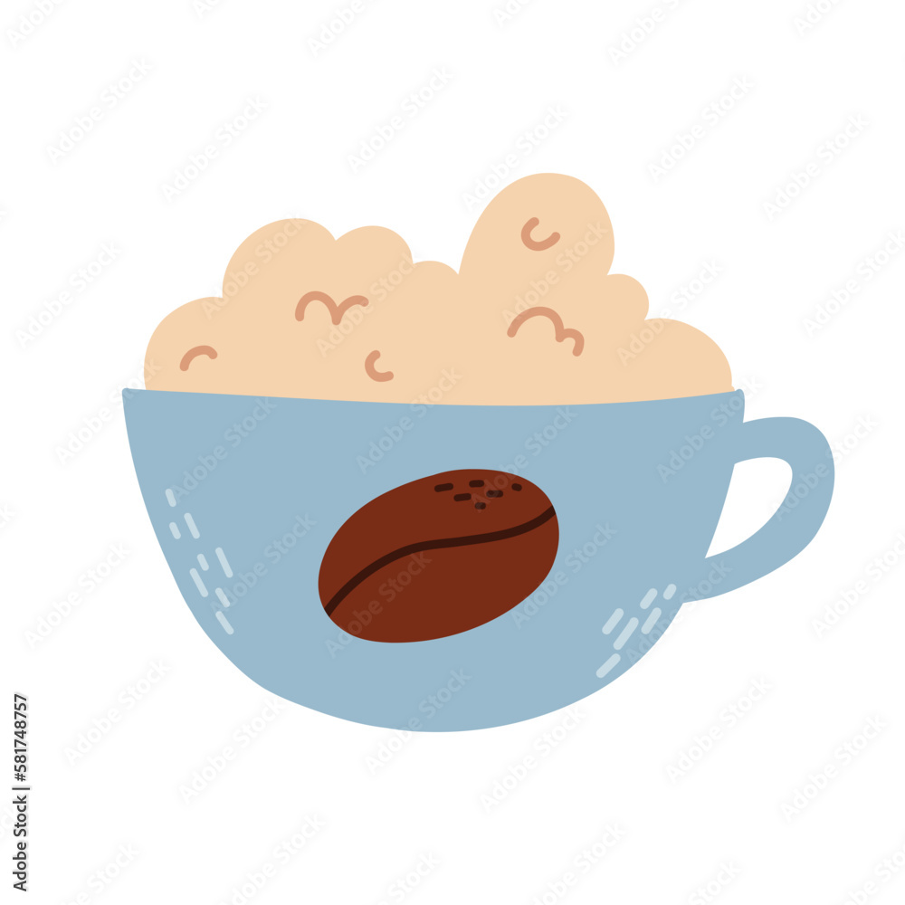 Coffee cup in flat style. Vector illustration. Mug with coffee, tea, cocoa, cappuccino, latte. Isolated cup with coffee in a hand drawn style. Logo for a coffee shop. Coffee cup in flat style. Vector illustration. Mug with coffee, tea, cocoa, cappuccino, latte. Isolated cup with coffee in a hand drawn style. Logo for a coffee shop.