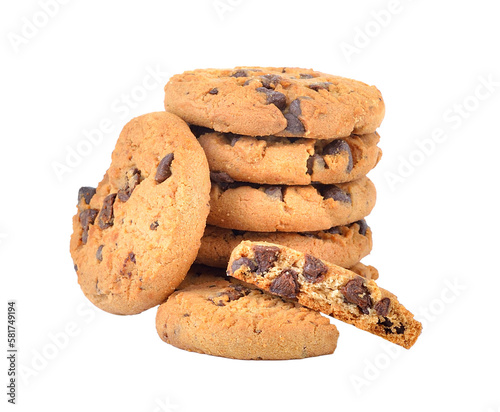 Chocolate chip cookie on transparent png