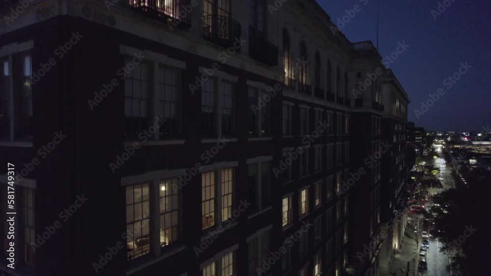 Stunning Nighttime Drone Shot of Down Town Club and Philadelphia City Stunning Nighttime Drone Shot of Down Town Club and Philadelphia City