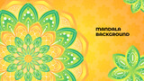 Simple background with mandala pattern flowers elements