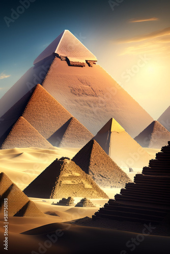 Pyramids of Giza country - Generative AI