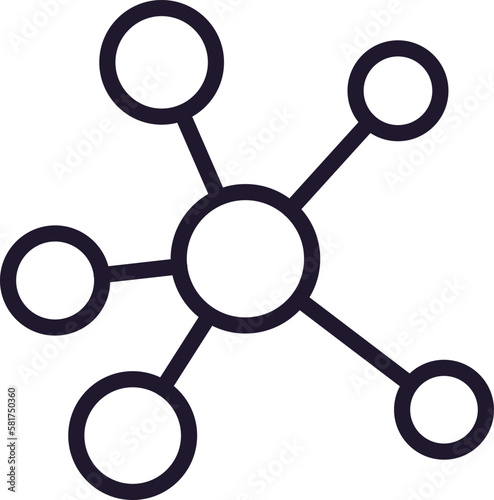 Single line icon of molecule High quality vector illustration for design, web sites, internet shops, online books etc. Editable stroke in trendy flat style isolated on white background