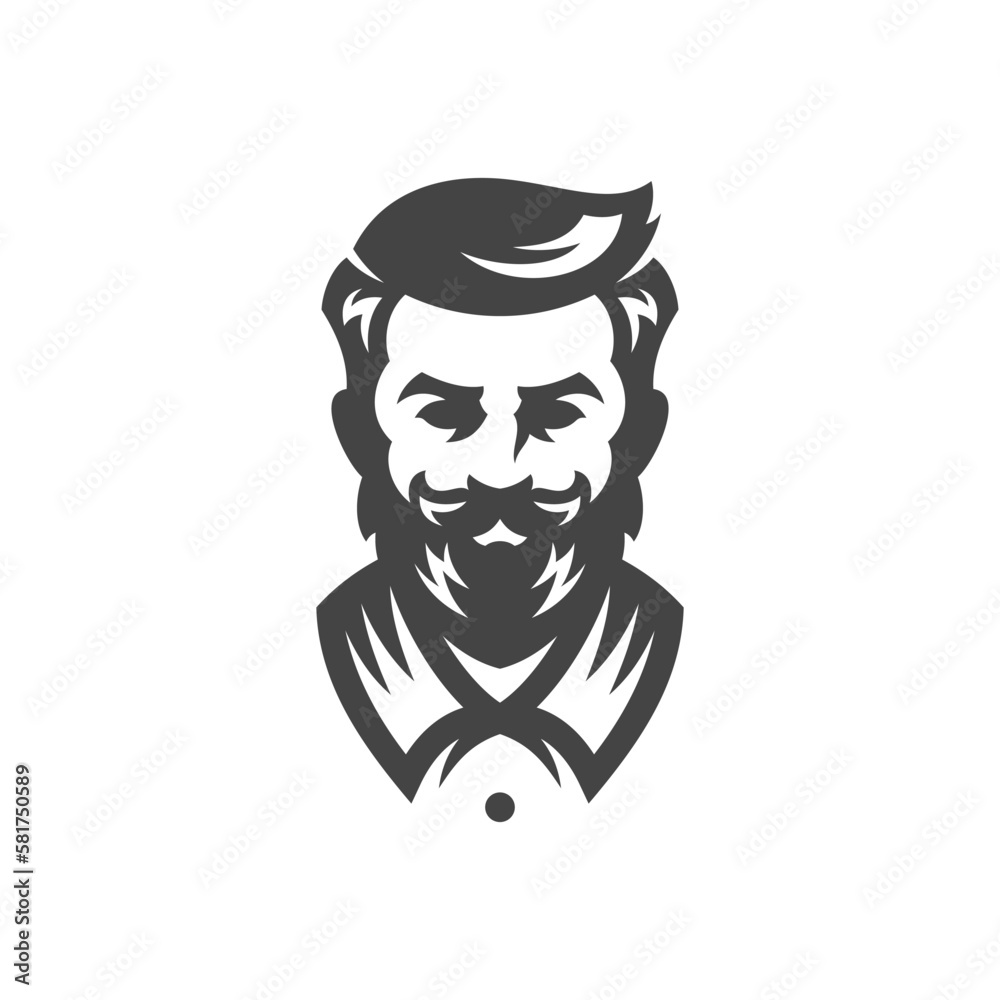 Barber shop male beauty salon hipster old fashioned grooming coiffure vintage icon vector