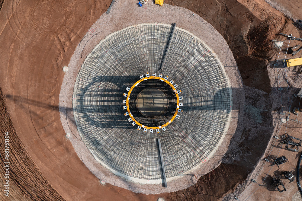 Obraz premium Fundament Windernergieanlage