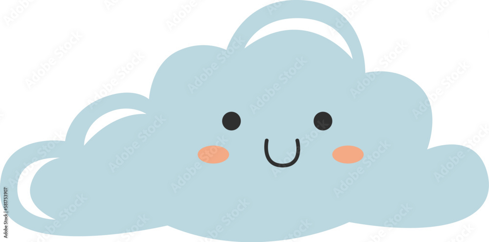 Funny cloud character Weather design element Funny cloud character Weather design element