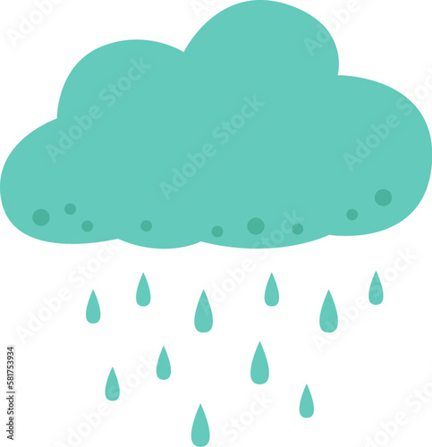 Rain Cloud with raindrop Weather