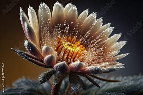 Photography of macro flowers. Generative AI