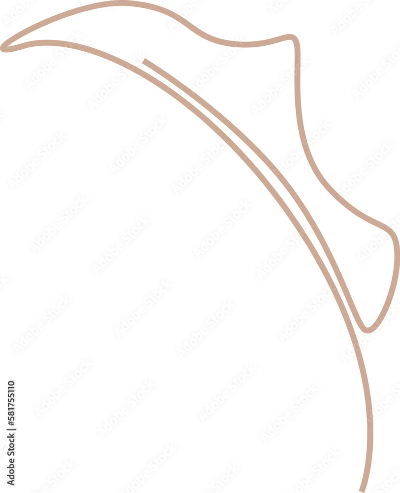 Obraz premium Leaf line art Contemporary floral design