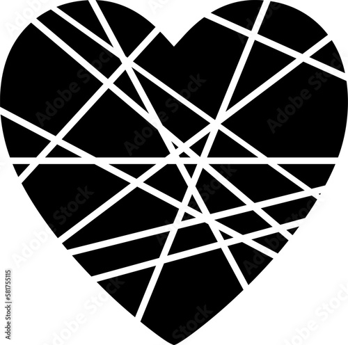 Herz Silhouette mit Linien - Verbindungen, Zusammenhalt und Liebe, starke Emotionen