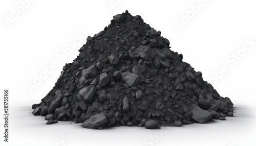 A pile of coal isolated on white background