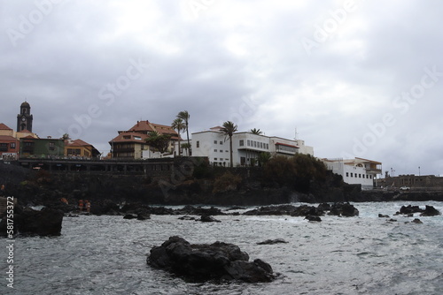 Coast of Puerto de la Cruz in a cloudy day