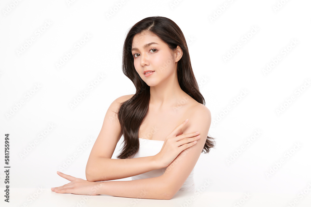 Beautiful young asian woman with clean fresh skin on white background, Face care, Facial treatment, Cosmetology, beauty and spa, Asian women portrait. Beautiful young asian woman with clean fresh skin on white background, Face care, Facial treatment, Cosmetology, beauty and spa, Asian women portrait.