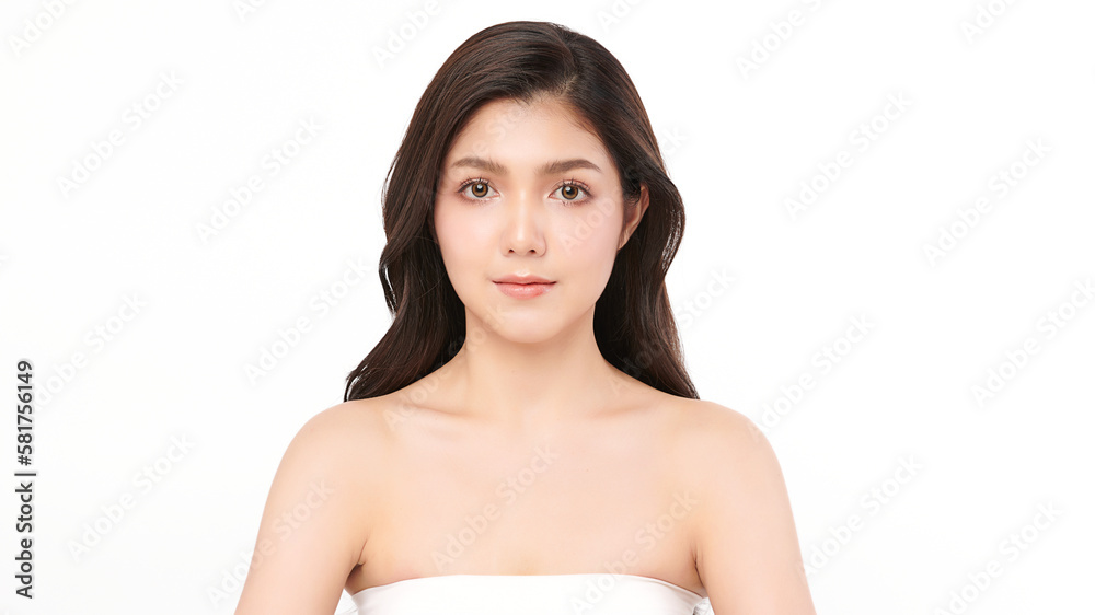 Beautiful young asian woman with clean fresh skin on white background, Face care, Facial treatment, Cosmetology, beauty and spa, Asian women portrait. Beautiful young asian woman with clean fresh skin on white background, Face care, Facial treatment, Cosmetology, beauty and spa, Asian women portrait.