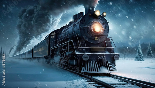 Polar Express Train. Generative AI
