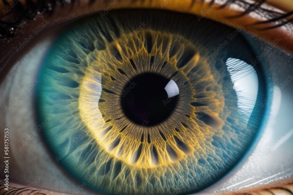 Human eye in macro image. Generative AI