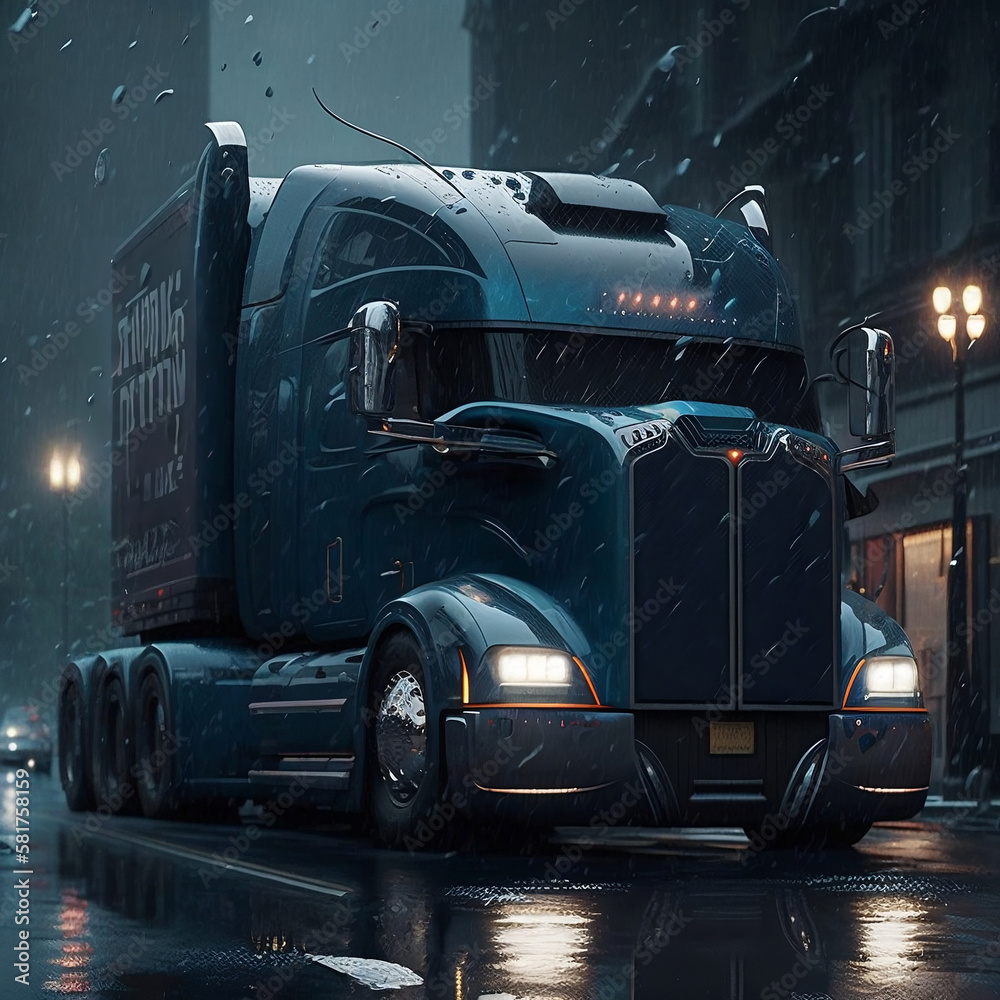 generative AI future truck in the rain