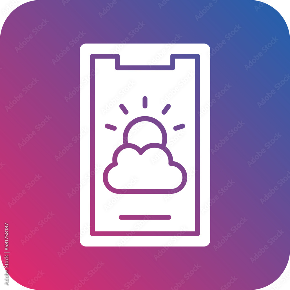 Vector Design Mobile Weather Icon Style Vector Design Mobile Weather Icon Style