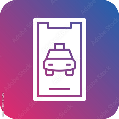 Vector Design Mobile Taxi Icon Style