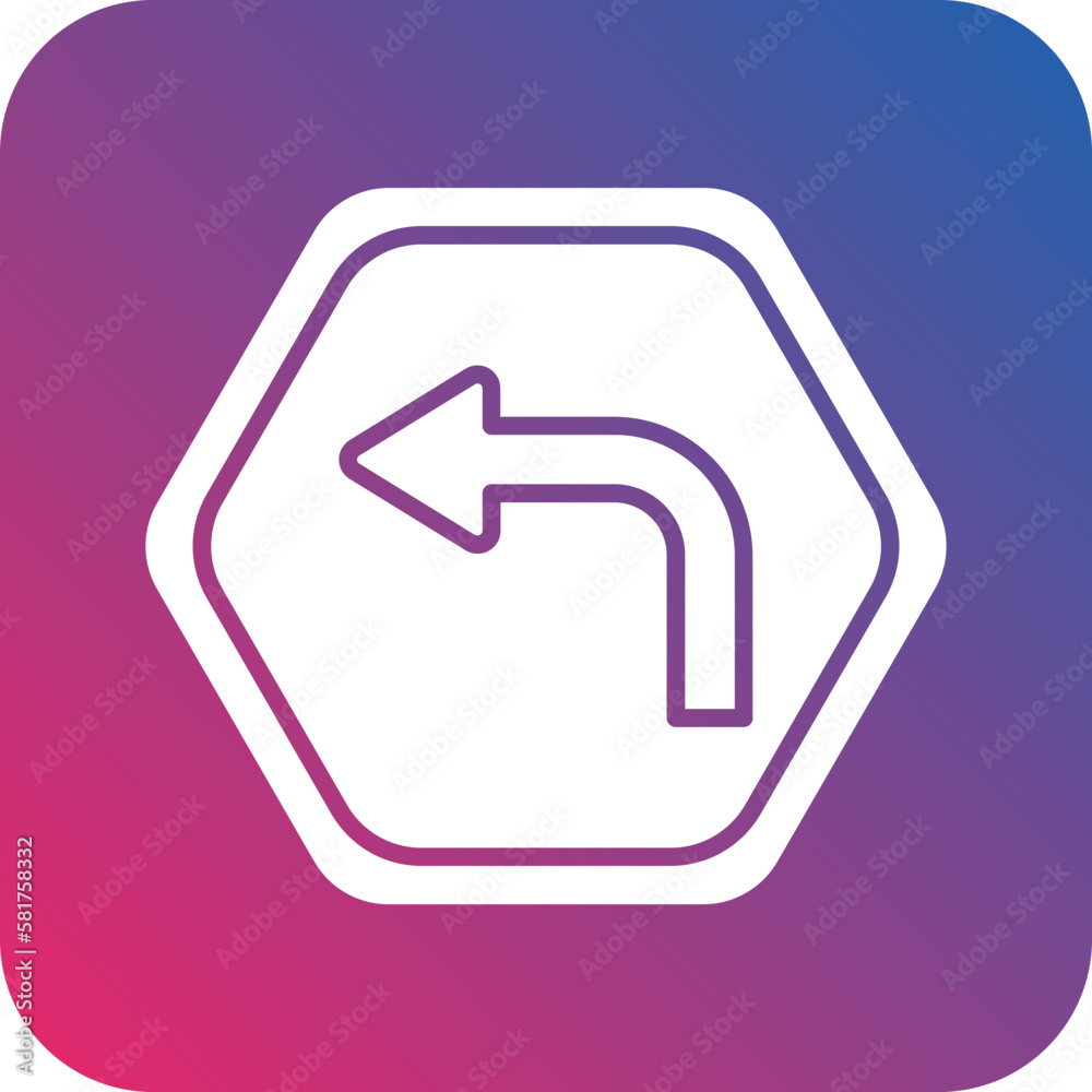 Vector Design Turn Left Icon Style Vector Design Turn Left Icon Style