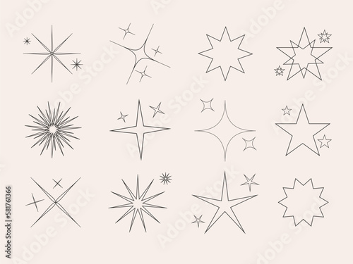 hand drawn sparkling star collection, ramadan celebration