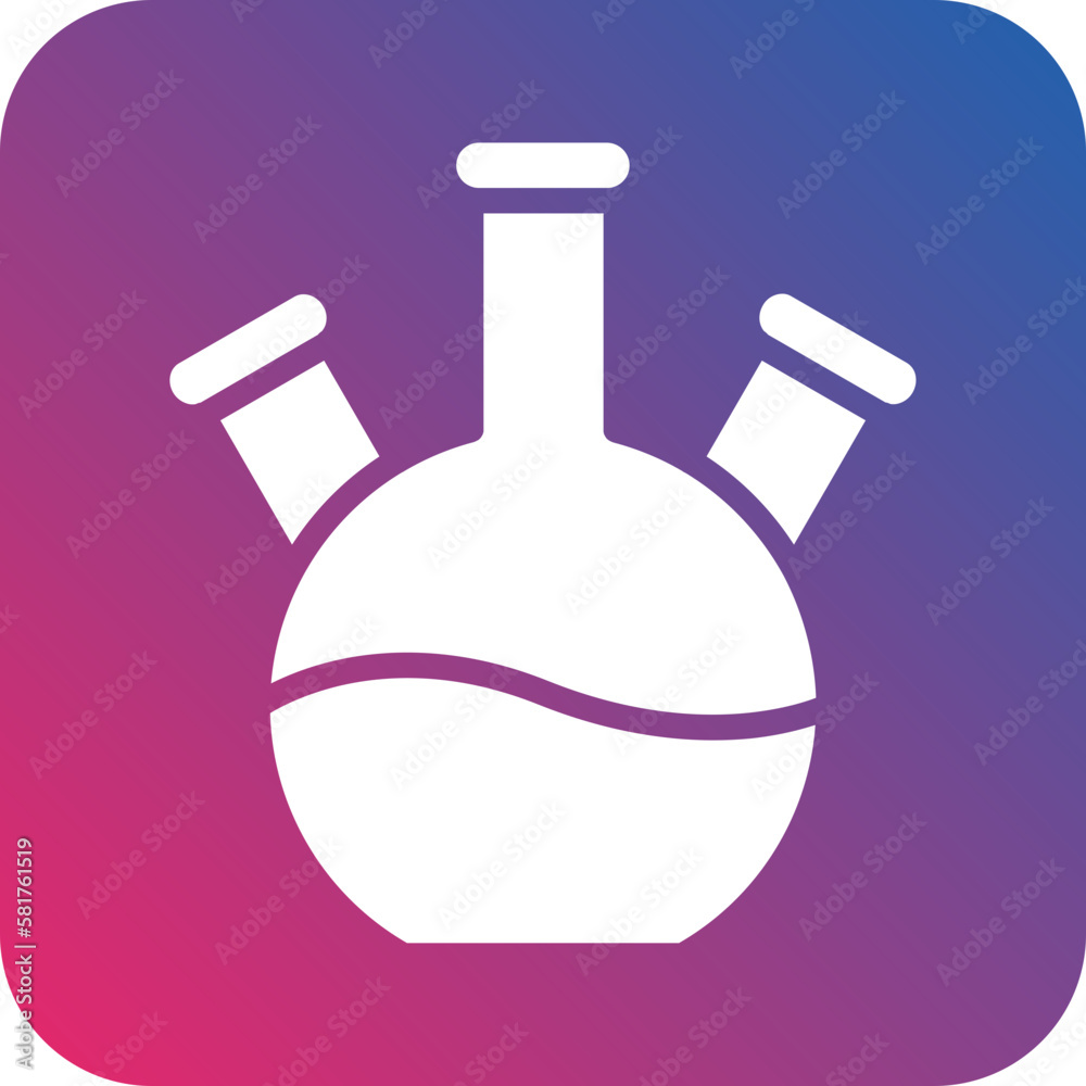 Vector Design Three Neck Flask Icon Style Vector Design Three Neck Flask Icon Style