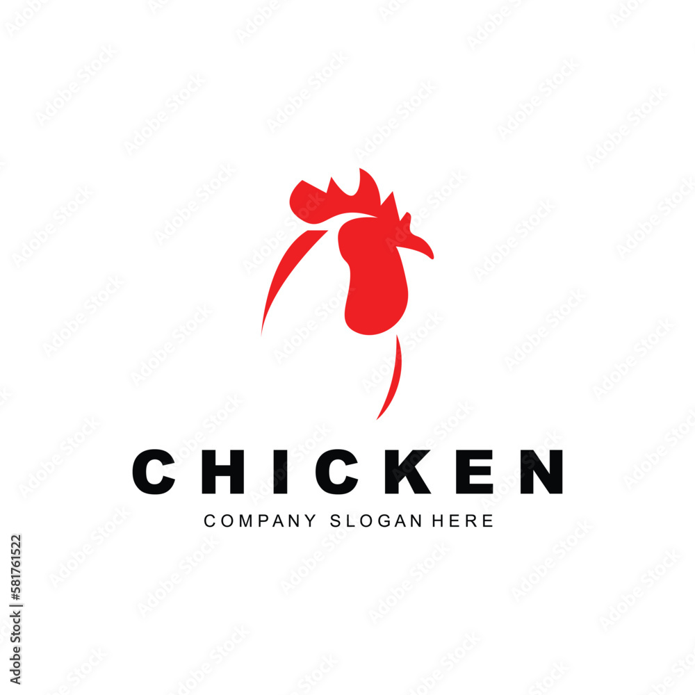 Chicken Logo, Farm Animal Vector, Design For Chicken Farm, Fried Chicken Restaurant, Cafe Chicken Logo, Farm Animal Vector, Design For Chicken Farm, Fried Chicken Restaurant, Cafe