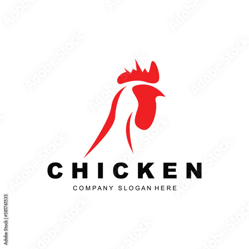 Chicken Logo, Farm Animal Vector, Design For Chicken Farm, Fried Chicken Restaurant, Cafe